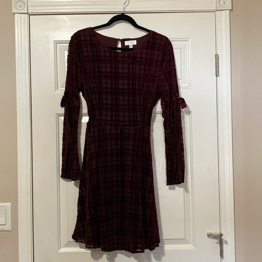 Beautiful Lauren Conrad burgundy velour dress